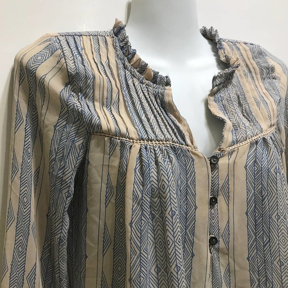 Dolan Anthropologie Sheer Blouse XS Long Sleeve Bohemian Flowy Cottagecore Shirt - Picture 3 of 7